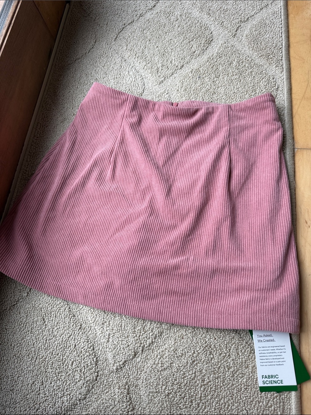 High Waisted Invisible Zipper 2-in-1 A Line Mini Corduroy Casual Skirt
